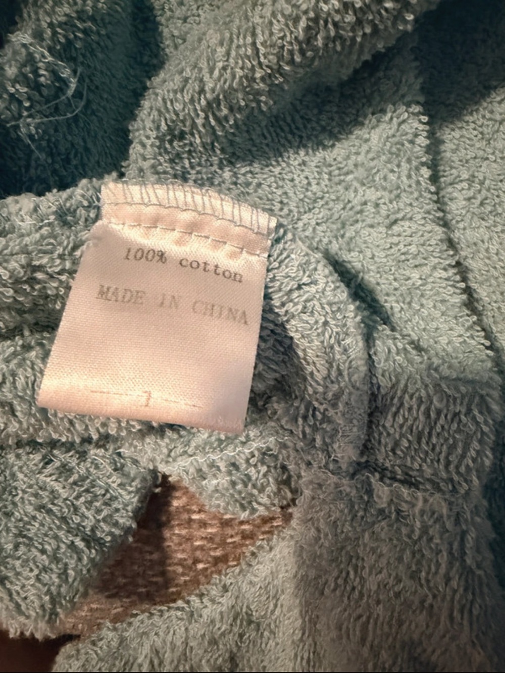 Shark Light Blue Hooded Towel Robe with Cream Trim - Picture 3 of 3